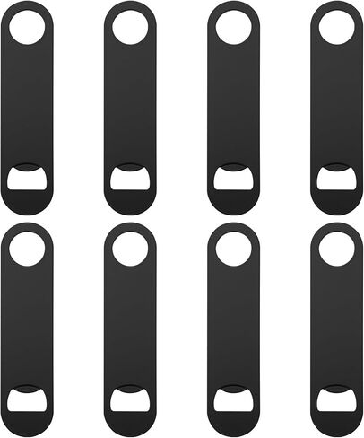 8 Pcs Flat Stainless Steel Beer bottle Openers 3.5 x1.18 inches Bottle Opener Heavy Duty Bar Blade Solid Bottle Cap Opener Funny Bartender Bottle Opener for Restaurant Party Supplies,Black in Saudi Arabia