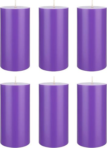 Mega Candles 1 pc Unscented Purple Round Pillar Candle, Hand Poured Premium Wax Candles 3 Inch x 6 Inch, Home Décor, Wedding Receptions, Baby Showers, Birthdays, Celebrations, Party Favors & More in Saudi Arabia