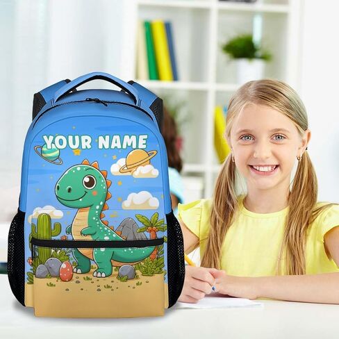 Dinosaur School Backpack for Kids - 17 Inch Colorful Backpacks for Girls 6-8 Ages - Lightweight Cartoon Bookbag for Elementary in Saudi Arabia