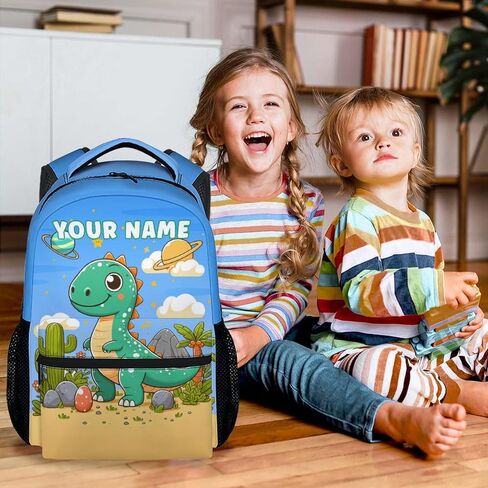 Dinosaur School Backpack for Kids - 17 Inch Colorful Backpacks for Girls 6-8 Ages - Lightweight Cartoon Bookbag for Elementary in Saudi Arabia