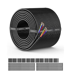 16 Gauge Wire 4 Conductor Electrical Wire, 16 AWG Wire Stranded PVC Cord, 12V Low Voltage/Tinned Copper/Flexible/16/4 Wire for Automotive Wire LED Strips Lamp Lighting Marine (30FT-9.1M)
