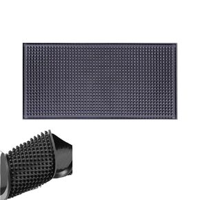 Rubber Barber Mat & Bar Mat 18 x 12 Inch,Hairdressing Tool Mat,Electric Push Clipper Non-Slip PVC Bar Service Mats Flexible Spill Mat for Hair Salon & Bar Accessories