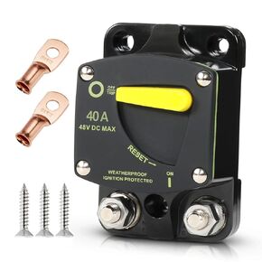 RuggedXL Manual Reset Circuit Breaker for 12-48V DC Systems, 12V Power Supply - CB510 (50)