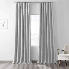 HPD Half Price Drapes Grommet Blackout Curtains for Bedroom Thermal Cross Linen 50 X 84 (1 Panel), FLCW-CBO191-84-GR, Starlight Off White