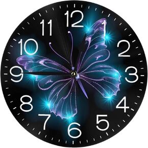 Home Decor Funny Elephant Round Wall Clock Acrylic Silent Non-Ticking Decorative Clocks for Living Room Kitchen