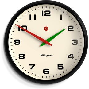 NEWGATE® Superstore Wall Clock - Large Wall Clock - Living Room Clock - Office Clock - Round Clock - Convex Glass - Designer Clock - Retro Clock - Arabic Numerals (Galvanised)