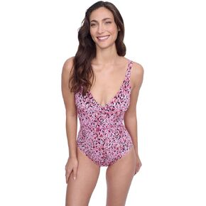 Profile by Gottex Fun Flair Stylish Women’s One Piece V Neck Bathing Swimsuit with Soft Cup and Tummy Control Swim Essential