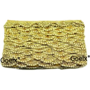 Pankh Border Original Handmade Moti Pearl Bead Embellished Lace for Dresses, Sarees, Suits, Blouses, Dupattas, Bags, Bed Covers, Art & Craft in Golden Colors Pack of 9 Mtrs/ 9.5 Yard in Kuwait