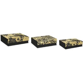 Punch Studio Cobalt Coast Palms Rectangle Flap Box Set of Three (52879N)