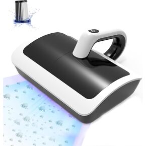 Cordless Cordless 2nd Gear Mattress Vacuum Bed Vacuum Cleaner with UV 18000pa Super Suction Power, HEPA Filter 253.7nm UV-C Light & 30000 RPM/Min Brushroll Rotation & Heating