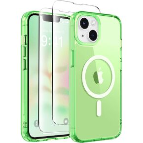 GONEZ Magnetic Case for iPhone 13 6.1",Compatible with MagSafe,[2 Screen Protector & 2 Camera Cover][Anti-Fingerprint] Slim Translucent Matte Shockproof Phone Protective Case for iPhone 13(Sea Blue)