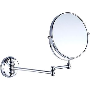 7Trees 8-Inch Retro Bathroom Folding Wall Mount Make-Up Mirror Flip Telescopic Beauty Mirror (Gold)