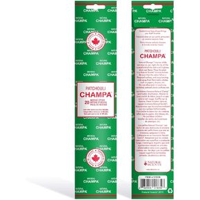 Patchouli Champa 11" Incense Sticks Box of 100 Each Long Lasting Aroma Stick Lasts 60+ Minutes Pure Ingredients Make These Agarbathi Perfect for Environmental Scenting and Aromatherapy