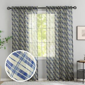 NHNHN Voile Sheer Curtains with the Old Money Style, for children's room kids' room 52"W*84" L 2 Panels, Rod Pocket Printed Window Drapes, Holiday, Halloween, Christmas, Living Room Bedroom Decro 710