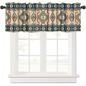 Southwestern Aztec Valances Retro Southwest Tribal Navajo Windows Curtain Valance for Kitchen Dining Room Canteens Home Decor One Panel 54x18inch