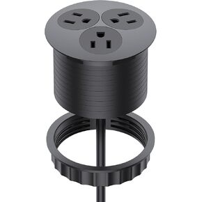 Recessed Desk Power Grommet 3-1/8inch Hole(3.15 inch) with PD 20W USB-C Port Fast Charging Station USB-A Port,Desk Hole Grommet Recessed Outlet,Round Desktop Conference Room Power Grommet Outlet