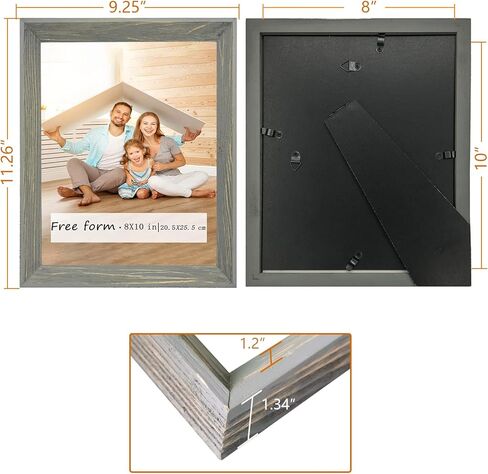 إطارات صور سوداء مقاس 4×6، إطار من الخشب الصلب مع زجاج حقيقي، إطارات صور ريفية لبيت المزرعة المتعثرة للتركيب على الحائط أو عرض الطاولة in Kuwait