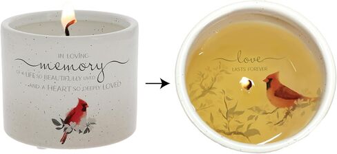 Pavilion - Always in Our Hearts - 12 oz 100% Soy Wax Candle Triple Wick Candle - Jasmine Tranquility Scented - Wax Reveal Suprise Message Remembrance Memorial Funeral Gift Bereavement Grief Present in Saudi Arabia