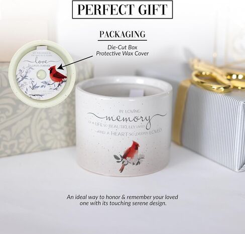Pavilion - Always in Our Hearts - 12 oz 100% Soy Wax Candle Triple Wick Candle - Jasmine Tranquility Scented - Wax Reveal Suprise Message Remembrance Memorial Funeral Gift Bereavement Grief Present in Saudi Arabia