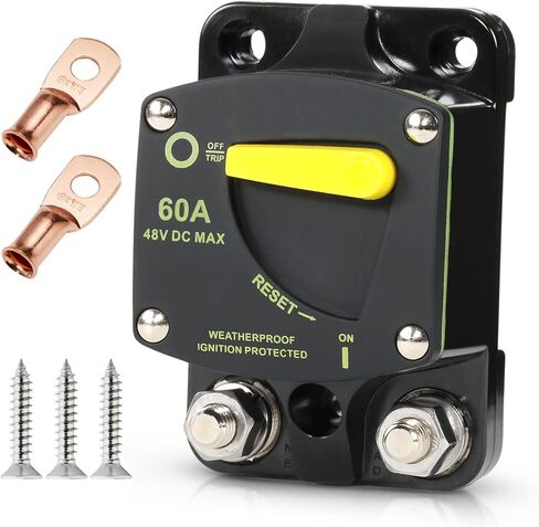 RuggedXL Manual Reset Circuit Breaker for 12-48V DC Systems, 12V Power Supply - CB510 (50) in Saudi Arabia