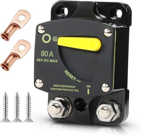 RuggedXL Manual Reset Circuit Breaker for 12-48V DC Systems, 12V Power Supply - CB510 (50) in Saudi Arabia