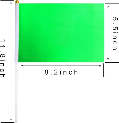 WXTWK 25 Pack Solid Green Flag Small Mini Plain Green DIY Color Flags On Stick,marking decoration supplies,Grand Opening,Kids Birthday,Party Events Celebration in Kuwait