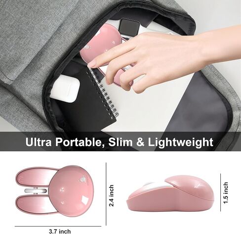 2.4GHz Gameing Wireless Mouse, 3-Button Rabbit Shape Wireless Mouse, Portable Laptop Mouse with USB Receiver for Laptops/PC/Mac（Mouse Suitable for Teenagers） in Kuwait
