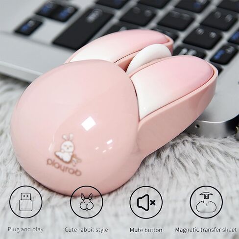 2.4GHz Gameing Wireless Mouse, 3-Button Rabbit Shape Wireless Mouse, Portable Laptop Mouse with USB Receiver for Laptops/PC/Mac（Mouse Suitable for Teenagers） in Kuwait