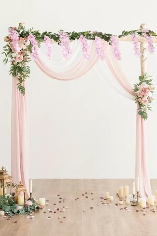 Wisteria Garland Artificial Flowers 2PCS 5.91FT/Peice Fake Wisteria Vines White Artificial Wisteria Rattan Silk Hanging Flowers for Wedding Arch Decorations Ceremony Garden Floral Decor in Saudi Arabia