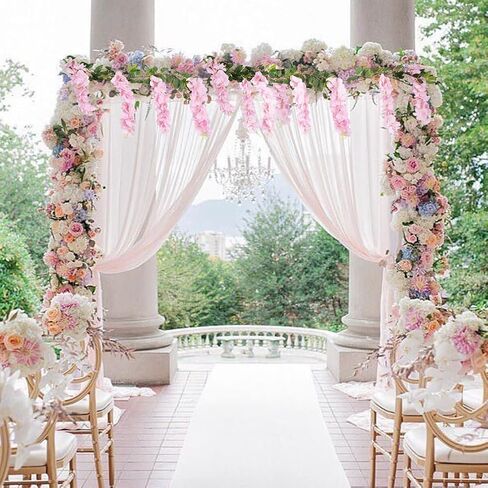 Wisteria Garland Artificial Flowers 2PCS 5.91FT/Peice Fake Wisteria Vines White Artificial Wisteria Rattan Silk Hanging Flowers for Wedding Arch Decorations Ceremony Garden Floral Decor in Saudi Arabia