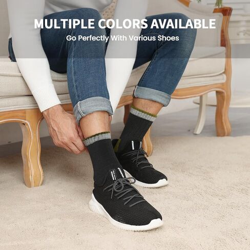 BESTENA Merino Wool Hiking Socks for Men 5 Pairs Thermal Warm Winter Thick Cushion Moisture Wicking Crew Boot Socks in Saudi Arabia