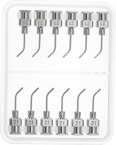 PATIKIL Bent Blunt Tip Dispensing Needle 25G, 12 Pcs 0.51 Inch Stainless Steel Liquid Dispenser Bent Flow Needles with Lure Lock for Refilling Liquid Inks Adhesives Glue in Saudi Arabia