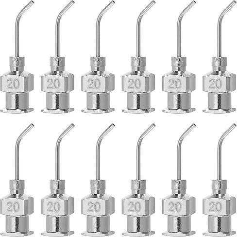 PATIKIL Bent Blunt Tip Dispensing Needle 25G, 12 Pcs 0.51 Inch Stainless Steel Liquid Dispenser Bent Flow Needles with Lure Lock for Refilling Liquid Inks Adhesives Glue in Saudi Arabia
