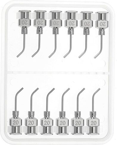PATIKIL Bent Blunt Tip Dispensing Needle 25G, 12 Pcs 0.51 Inch Stainless Steel Liquid Dispenser Bent Flow Needles with Lure Lock for Refilling Liquid Inks Adhesives Glue in Saudi Arabia