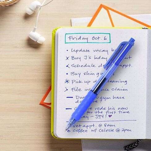 أقلام جل زرقاء من AIHAO، نقطة متوسطة 0.7 مم، حبر أزرق، قلم حبر جل بكرة دوارة قابل للسحب للكتابة السلسة، اليومية، المخطط، 12 عبوة in Kuwait