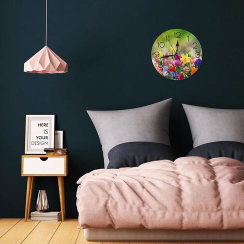 Home Decor Funny Elephant Round Wall Clock Acrylic Silent Non-Ticking Decorative Clocks for Living Room Kitchen in Saudi Arabia