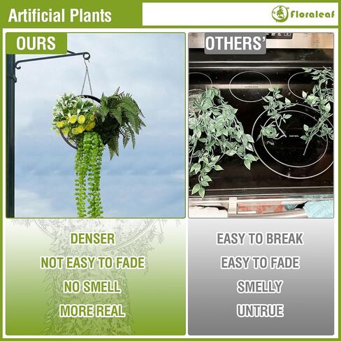1 Pcs Hanging Artificial Plants with Rings Fake Hanging Plant Greenery for Wall Home Living Room Indoor Outdoor Decoration Blue Green in Saudi Arabia