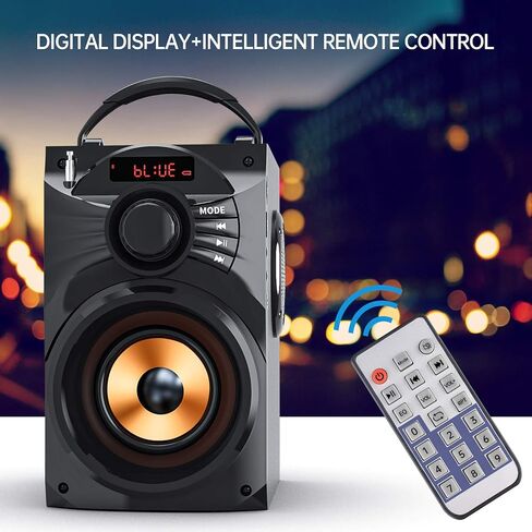 E I F E R Portable Bluetooth Party Speaker with Subwoofer, Bluetooth Speakers Heavy Bass, Wireless, FM Radio, Remote Control, LCD Display - for Outdoor/Indoor, Home, Phone, PC in Saudi Arabia
