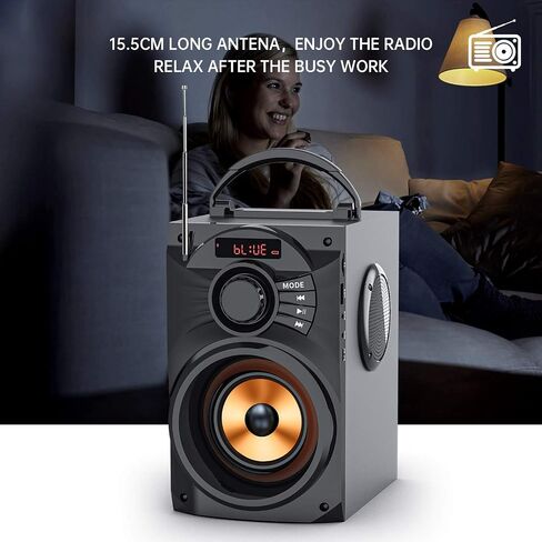 E I F E R Portable Bluetooth Party Speaker with Subwoofer, Bluetooth Speakers Heavy Bass, Wireless, FM Radio, Remote Control, LCD Display - for Outdoor/Indoor, Home, Phone, PC in Saudi Arabia