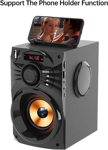 E I F E R Portable Bluetooth Party Speaker with Subwoofer, Bluetooth Speakers Heavy Bass, Wireless, FM Radio, Remote Control, LCD Display - for Outdoor/Indoor, Home, Phone, PC in Saudi Arabia