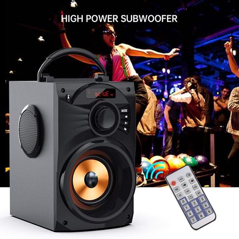 E I F E R Portable Bluetooth Party Speaker with Subwoofer, Bluetooth Speakers Heavy Bass, Wireless, FM Radio, Remote Control, LCD Display - for Outdoor/Indoor, Home, Phone, PC in Saudi Arabia