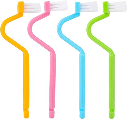 AUEAR, 4 Pack Curved Toilet Brush 8" V Type Plastic Toilet Corner Rim Cleaning Brush Toilet Edge Brush in Saudi Arabia