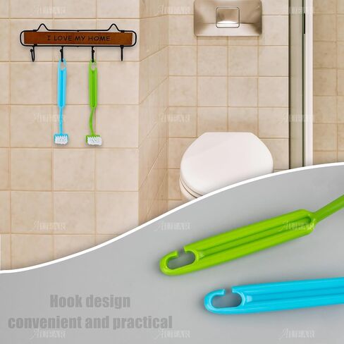 AUEAR, 4 Pack Curved Toilet Brush 8" V Type Plastic Toilet Corner Rim Cleaning Brush Toilet Edge Brush in Saudi Arabia