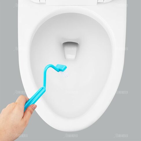AUEAR, 4 Pack Curved Toilet Brush 8" V Type Plastic Toilet Corner Rim Cleaning Brush Toilet Edge Brush in Saudi Arabia