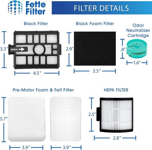 فلتر Fette - فلتر Hepa بديل XPRFIW1000 متوافق مع Shark IW1111 Detect Pro مكنسة كهربائية لاسلكية لليد، قطعة فلتر ما قبل المحرك # XPRFIW1000 4 عبوات in Kuwait