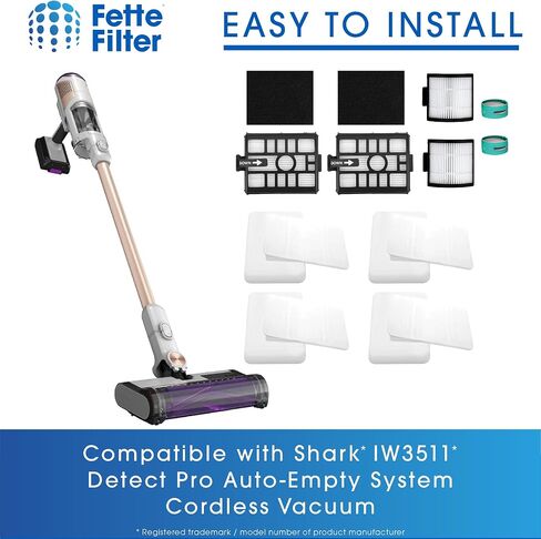 فلتر Fette - فلتر Hepa بديل XPRFIW1000 متوافق مع Shark IW1111 Detect Pro مكنسة كهربائية لاسلكية لليد، قطعة فلتر ما قبل المحرك # XPRFIW1000 4 عبوات in Kuwait