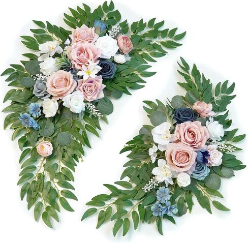 Artificial Wedding Arch Flowers Kit(Pack of 2) for Wedding Arch, Bridal Shower, Ceremony and Reception Backdrop Decoration (Burgundy) in Kuwait