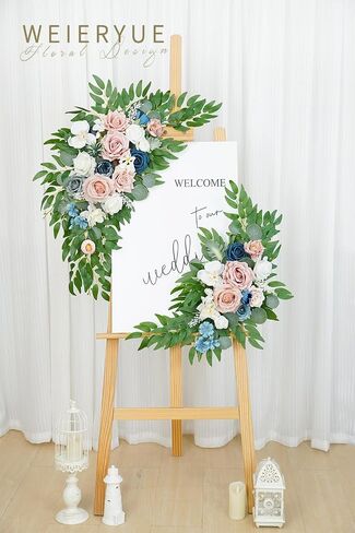 Artificial Wedding Arch Flowers Kit(Pack of 2) for Wedding Arch, Bridal Shower, Ceremony and Reception Backdrop Decoration (Burgundy) in Kuwait