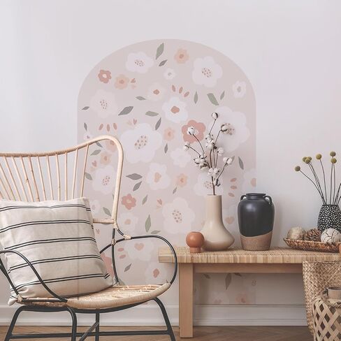 Large Arch Wall Decal Peel and Stick, PVC Boho Arch Wall Sticker, Nursery Pastel Flower Wall Stickers Decor for Kids Room Playroom, Colorful Floral Wall Art Decal for Girls Bedroom, Daisy 4 in Saudi Arabia