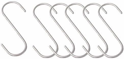 Wideskall® 2" inch Zinc Plated Steel S Shaped Type Utility Hooks Hanging Hooks Chrome (Pack of 60) in Kuwait